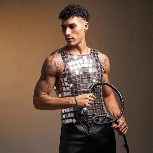 Acrylic mirror men vest - acrylic,