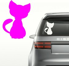 Sitting Cat Car Sticker, Crazy