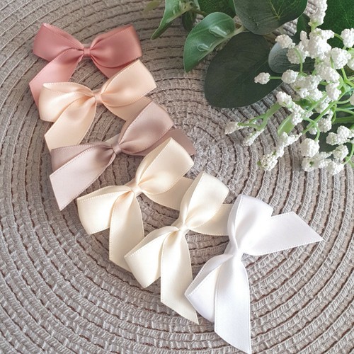 5cm blush nudes satin bows - blush,