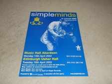 Simple Minds   42cm X 29cm   Aberdeen/Edinburgh 2002 original  Poster