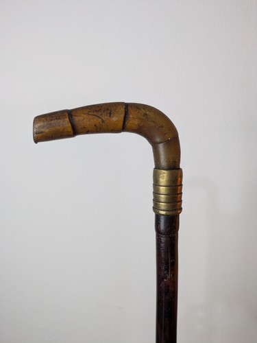 Antique walking stick bamboo - antique,
