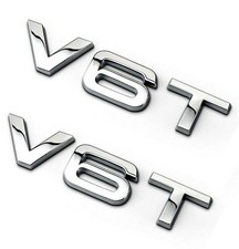 2x V6T Chrome Badge Pair