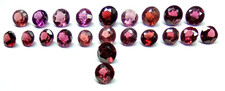 6.1ct Loose Natural Rhodolite Garnet Lot Round cut 3.3 to 4.6mm