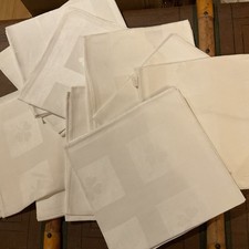 10 Vintage Irish Linen Damask Napkins