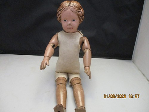 Antique carved hair - 16"antique,