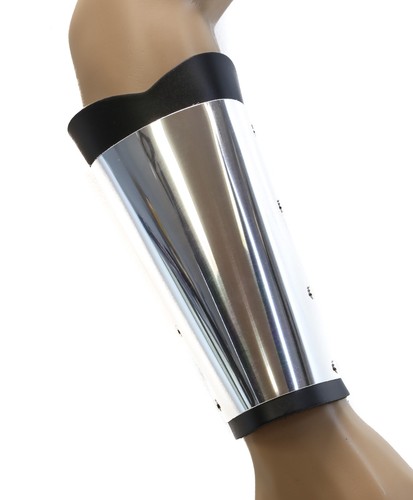 Metal plate leather gauntlet - plate,