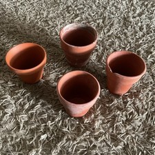 Four Assorted Sizes Small Terracotta Clay Flower Pots Two Got Small Chips