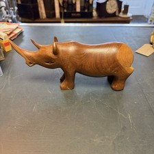 Wooden Hand carved Rhino