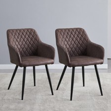 2x Faux Leather Chairs Dining