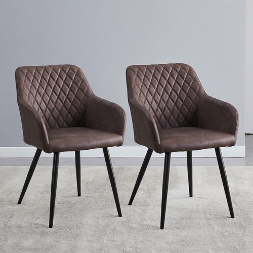 Faux leather chairs dining - 2x,