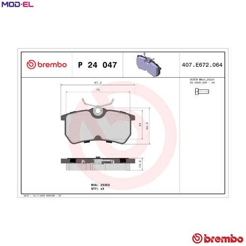 Brake pad set disc - set, 24
