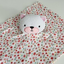 Kyle & Deena White Floral Teddy Bear Comforter Soother Plush Soft Toy Blankie ?