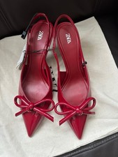 Zara PATENT BOW HEEL SHOES