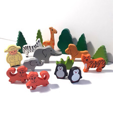 Wooden Figures  Zoo Animals