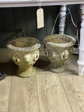 Pair of Cast Stone Garden Urns