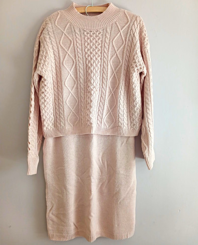 Shein pink cable knit piece - shein,