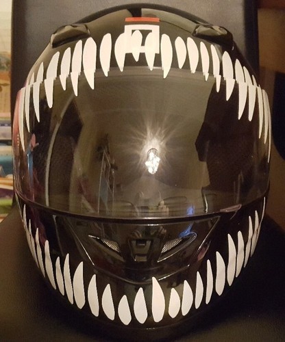 Helmet teeth shark stickers - helmet,