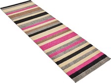 Linea Striped Rug Washable Hallway Living Room Carpet Runner Anti slip Mat