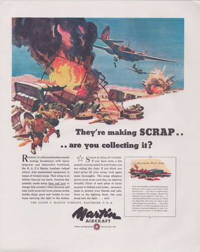 1943 print martin aircraft - print,