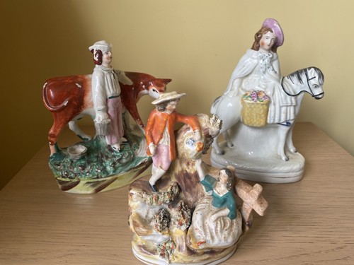 19c staffordshire figures 3 - x,