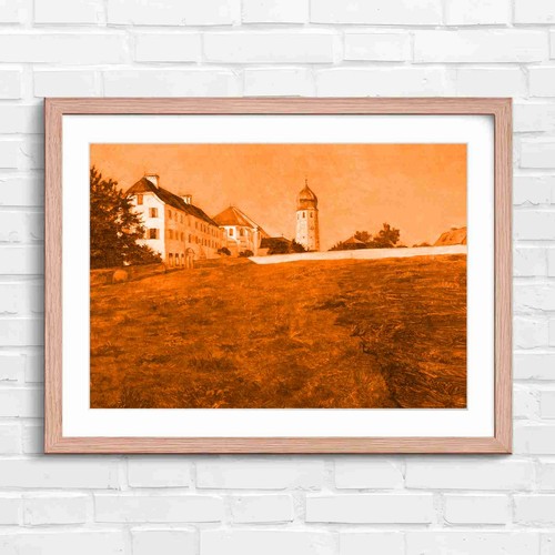 Green countryside with tower - with,