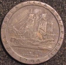 Lancashire Halfpenny Conder Token 1794 Daniel Eccleston Ship DH58 (T12)
