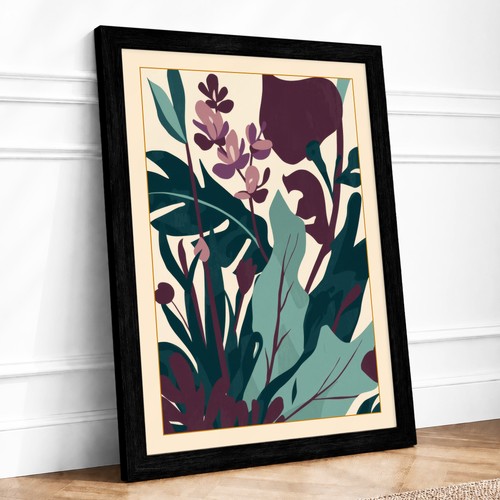 Layered botanical study - botanical,