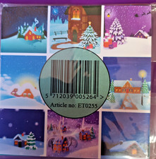 Pack of 24 small square Christmas designs (3 each of 8 designs)