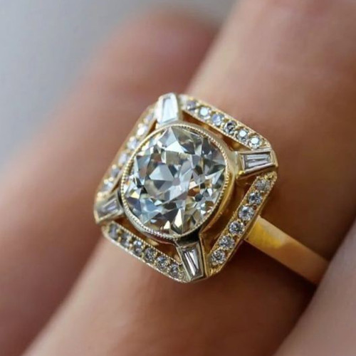 Diamond ring engagement gold - engagement,