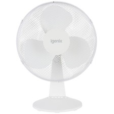 16" Desk Fan 3 Speed Oscillating Quiet Portable Air Cooling White