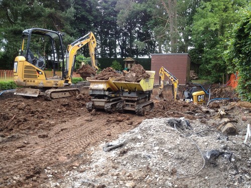 Ton mini digger and - and, driver