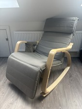 Rocking Chair with Foot Rest Design, Recliners Poly-cotton Fabric Cushion