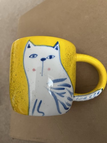 Yellow cat mug other - yellow,