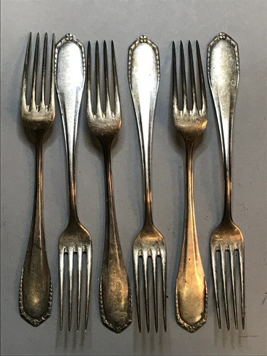 Silver plate dinner forks set - silver,