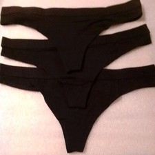 Danish Endurance Women's Organic Cotton Thong X 3 Black, Danish Design, Size XL