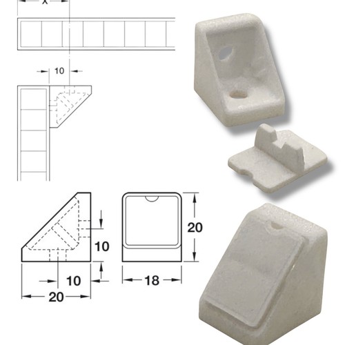 White corner bracket - white,