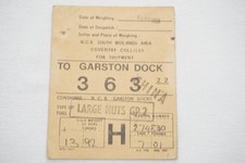 1981 Coventry Colliery to Garston Dock Railway Wagon Label 