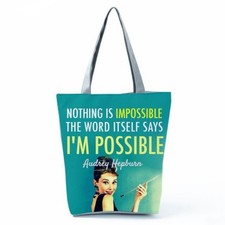 AUDREY HEPBURN CANVAS TOTE BAG