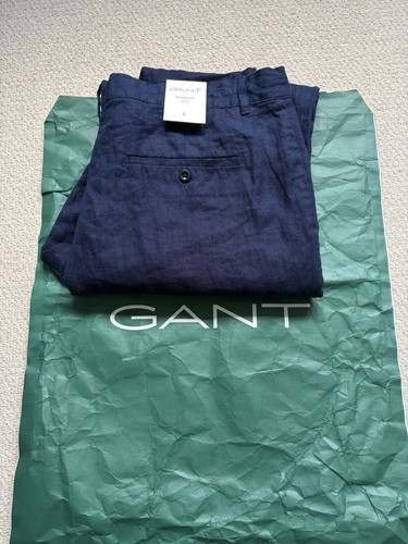 Gant men linen - pants, blue