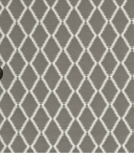 Grey trellis curtain fabric - grey,