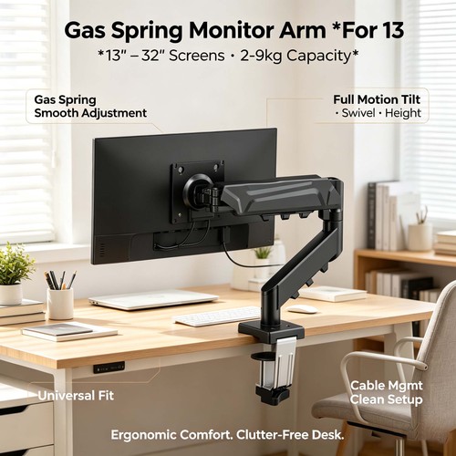Single monitor arm - desk, mount
