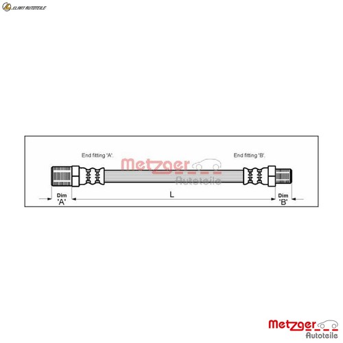 Brake hose 4115148 for austin - brake,
