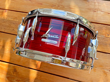 Spectacular Sonor Vintage Series 14" x 6.5" Beech Snare Drum In Red Oyster Pearl