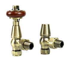 Traditional Thermostatic Angled TRV Radiator valves 1/2'' x 15mm Pack
