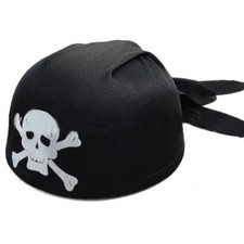 Pirate Skull and Crossbones Black Bandanna Hat 