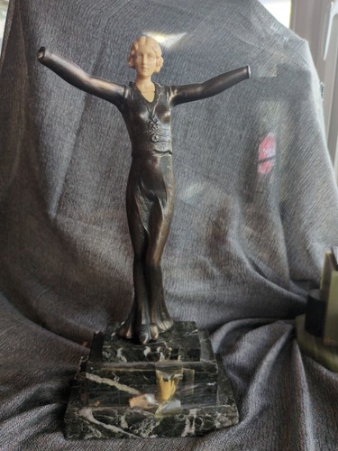 Art deco figurine damaged - art,