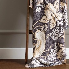 Morris & Co Strawberry Thief Jacquard Throw Biscuit