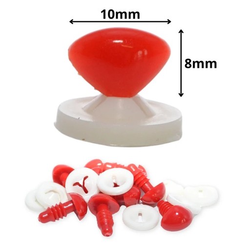 Bright red triangle noses with - triangle,