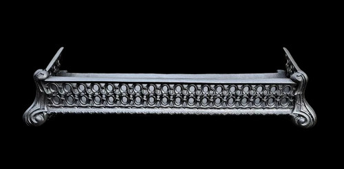 Cast iron fireplace fender - cast,