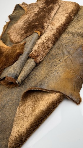 Brown sheepskin whole - brown, hide